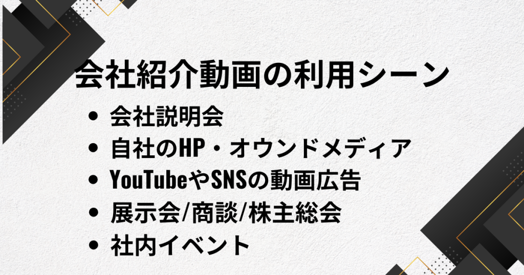 会社紹介動画の利用シーン