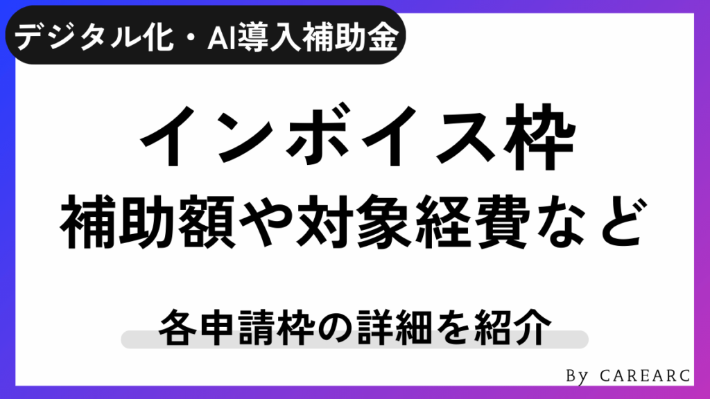 デジタル化・AI導入補助金（旧IT導入補助金）インボイス枠の補助率や補助金、対象経費など紹介